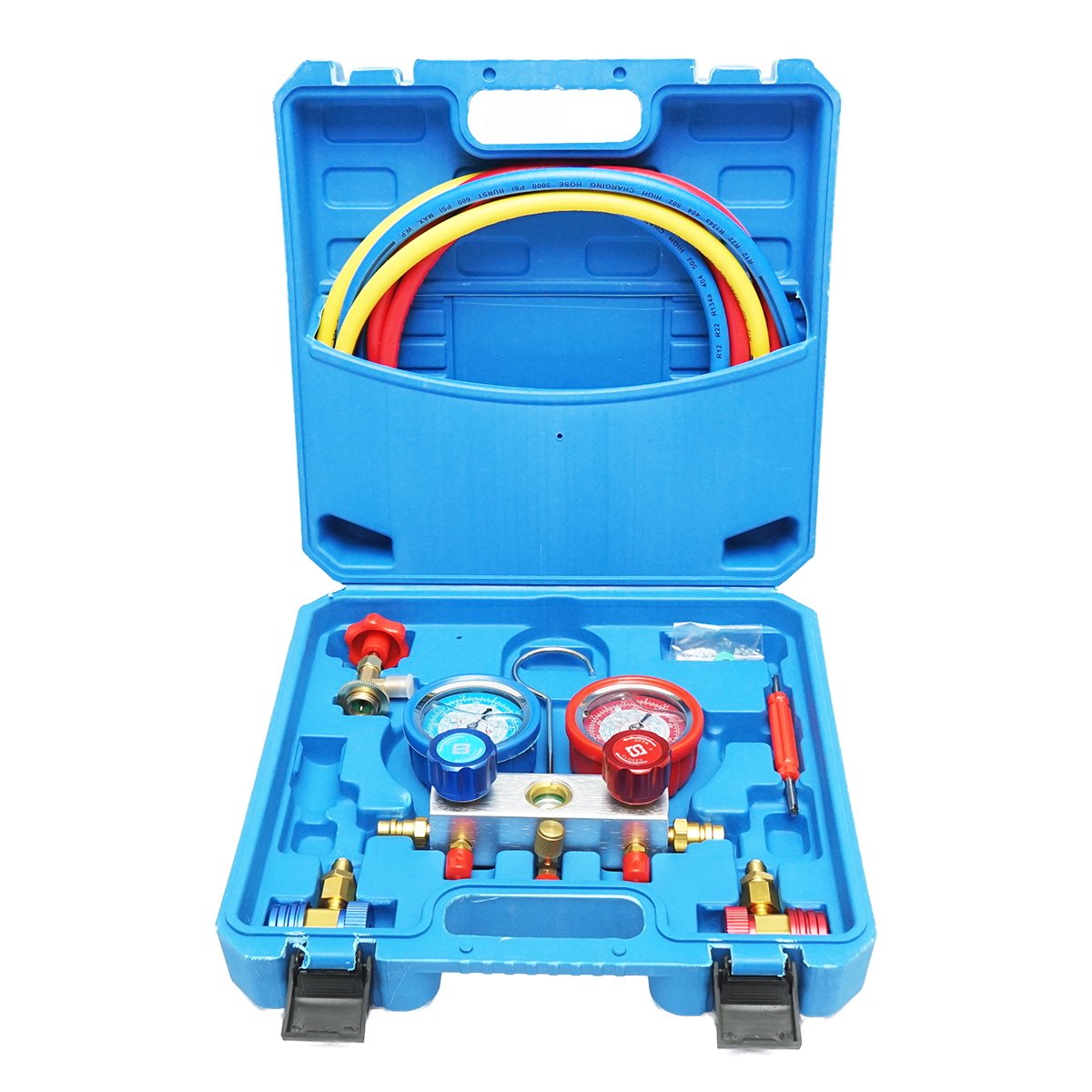 Trusa verificare si incarcare instalatii aer conditionat auto R22, R32, R134a, R410a Trusa verificare si incarcare instalatii aer conditionat auto R22, R32, R134a, R410a